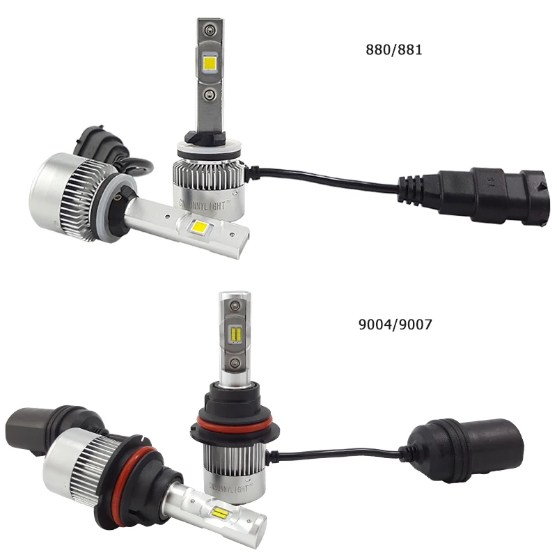 CNSUNNYLIGHT COB светодиодный H7 H4 H11 Автомобильные фары с радиатором мини размера 12000LM 5500K автомобильные фары для передних противотуманных фар