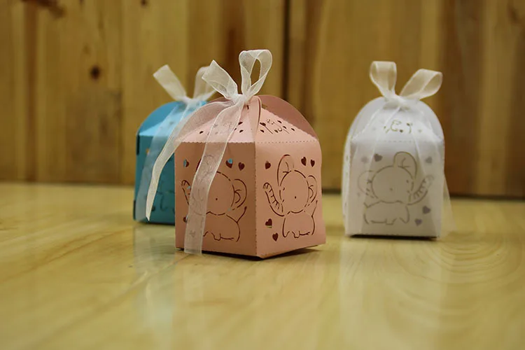

50pcs cartoon elephant souvenirs baby shower birthday party decoration party supplies candy box chocolate box gifts for guests