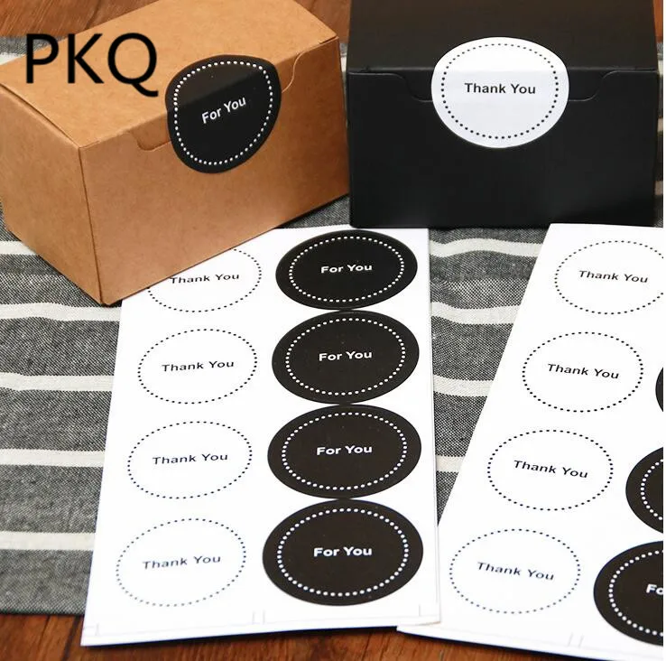 240 шт черная наклейка спасибо белая Спасибо/для вас для выпечки уплотнение
