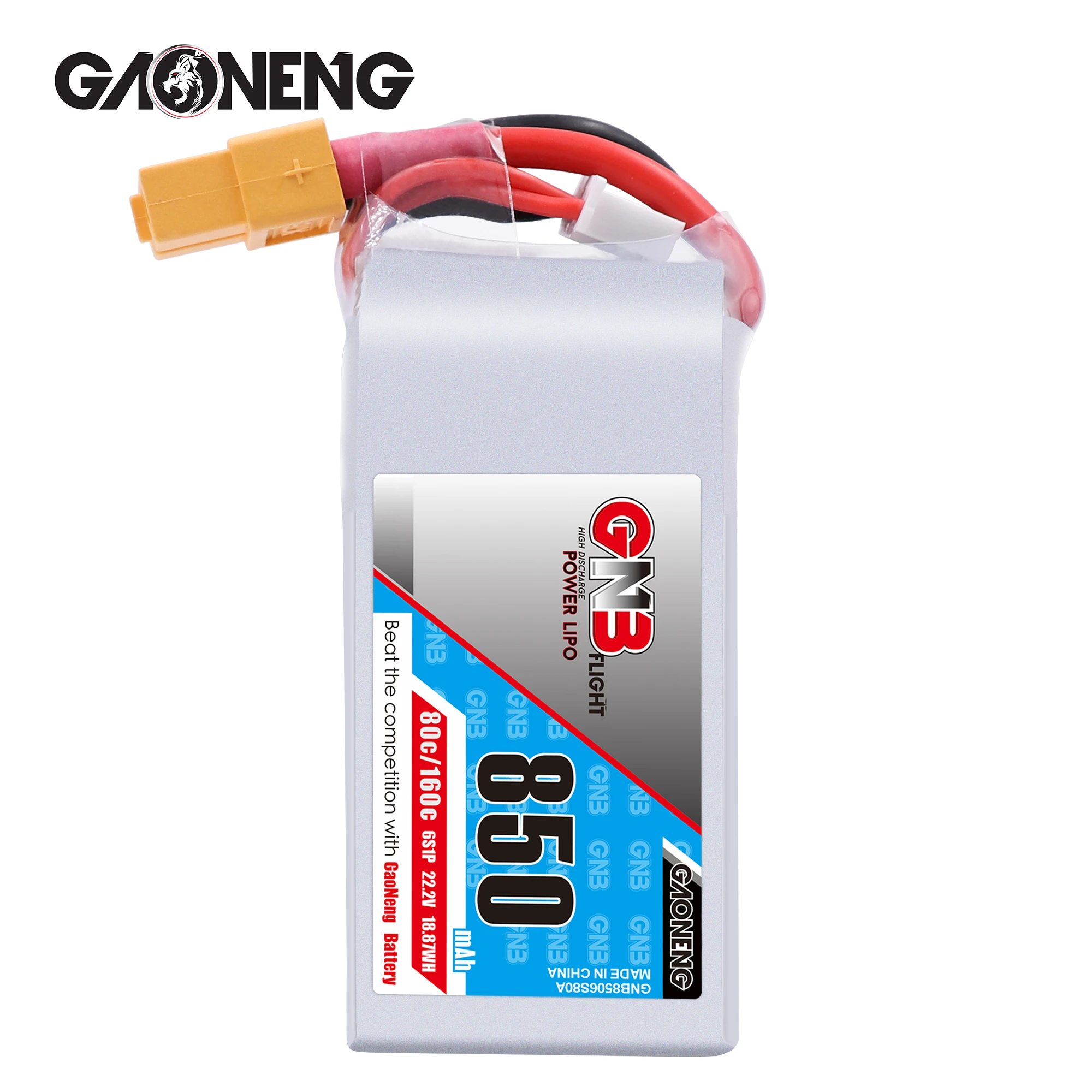 Gaoneng GNB 850mAh 22,2 V 6S 80C/160C Lipo батарея XT30 или XT60 разъем для FPV гоночный Дрон RC модели Мультикоптер рамка части