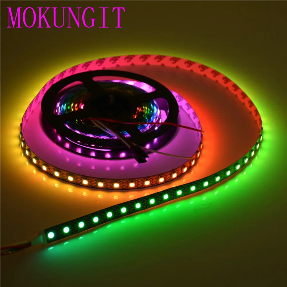 50 м 10X5 5 в WS2812B SK6812 74 светодиода/м черный/белый PCB SMD 5050 RGB Мечта Адресуемая цветная