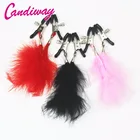 Сексуальные игры для взрослых, стимулятор сосков с перьями, массажный зажим, секс-игрушки для женщин, инструмент для эротического секса для пар, флирт