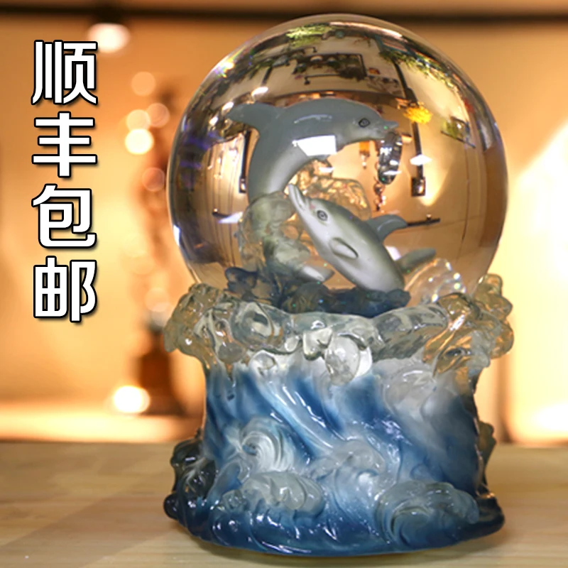 Пару дельфин поворотный снег хрустальный шар музыкальная шкатулка свадьба