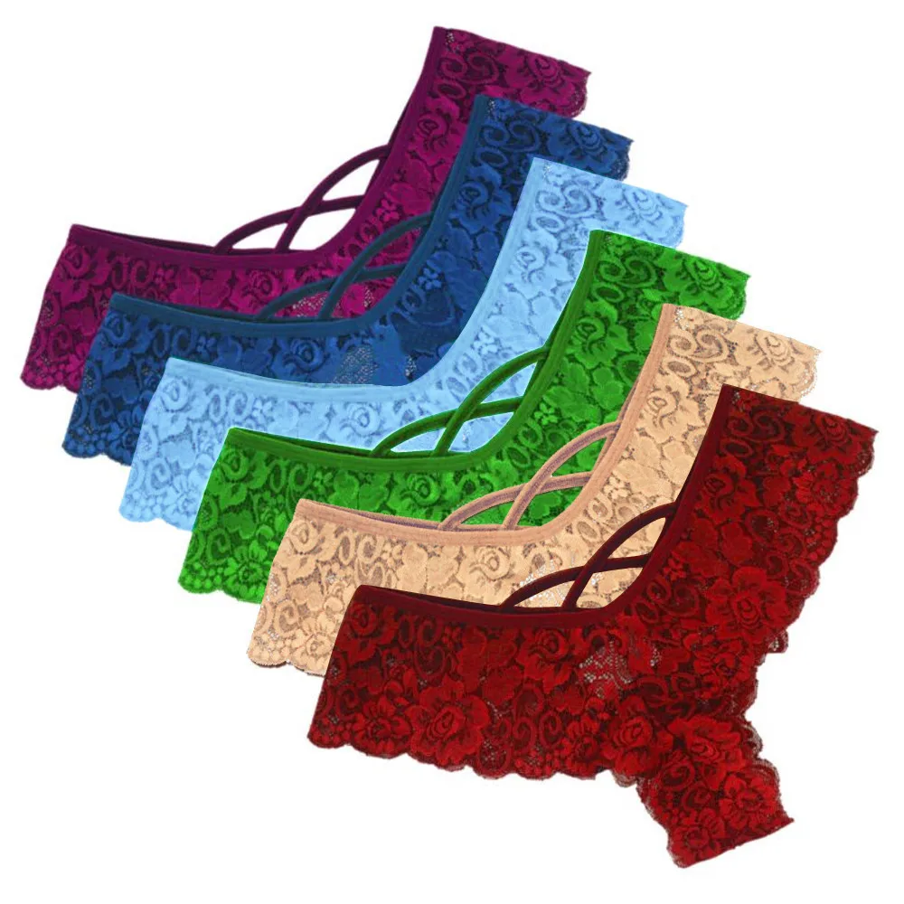 Женское нижнее белье кружевные стринги с цветами и низкой талией большие