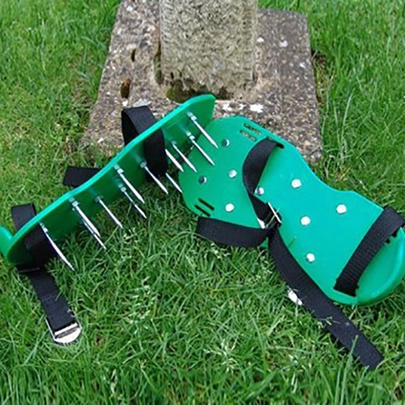 Зеленый аэратор для газона сандалии обувь сада культиватор с металлическими