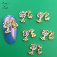 leamx 10 pcsbag clear rhinestones nails art decorations beautiful girls nail diy gems 3d alloy nail diamonds charms supply l413