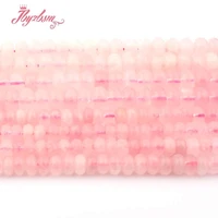 3x6 4x8mm smooth faceted pink rose quartzs stone rondelle spacer loose beads for diy bracelet jewelry making 15free shipping
