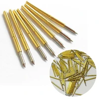 hot 100pcs spring test probe pogo pin p75 b1 dia 1 02mm 100g cusp spear gold plated for test tools