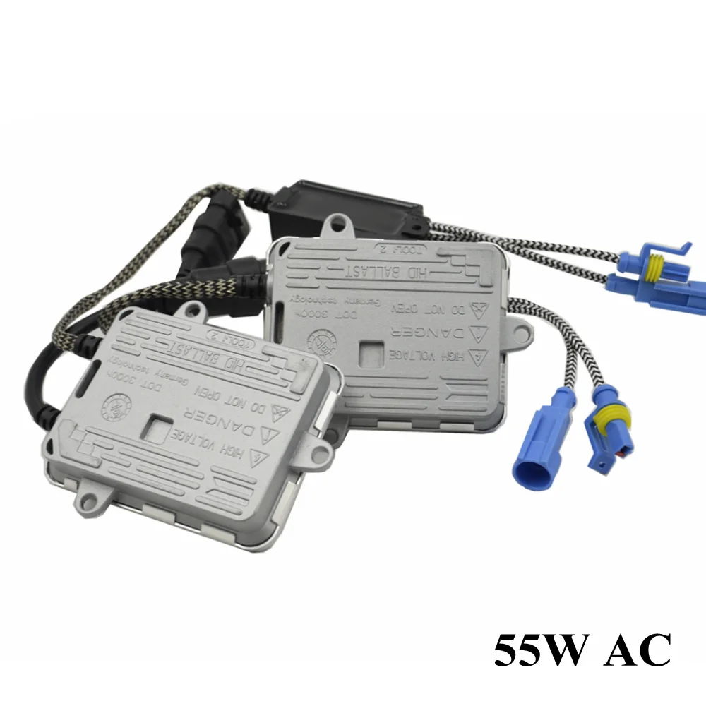 2 шт. 55 Вт AC hid ксеноновый балласт hid переделочный комплект ксеноновых фар балласт xenon лампы белого цвета 6000 k Автомобильная фара лампы h1 h7 h8