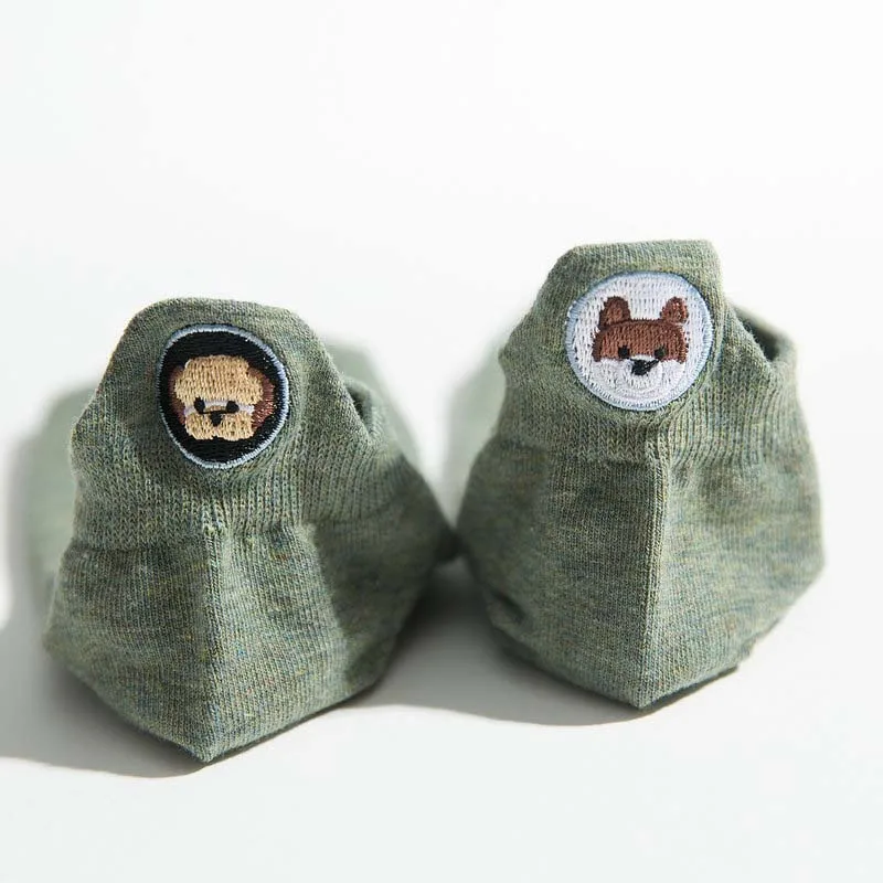 18 5 пар/партия, женские носки с вышивкой Kawaii Happy Fashion, забавные Женские носочки, хлопковые летние яркие цвета - Цвет: 18