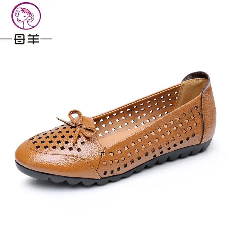 Для женщин сандалии женская обувь Обувь из натуральной кожи на плоской подошве