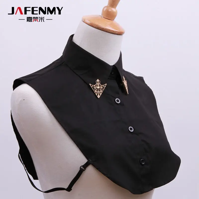 Новинка Модный женский свитер со съемным воротником винтажная однотонная блузка