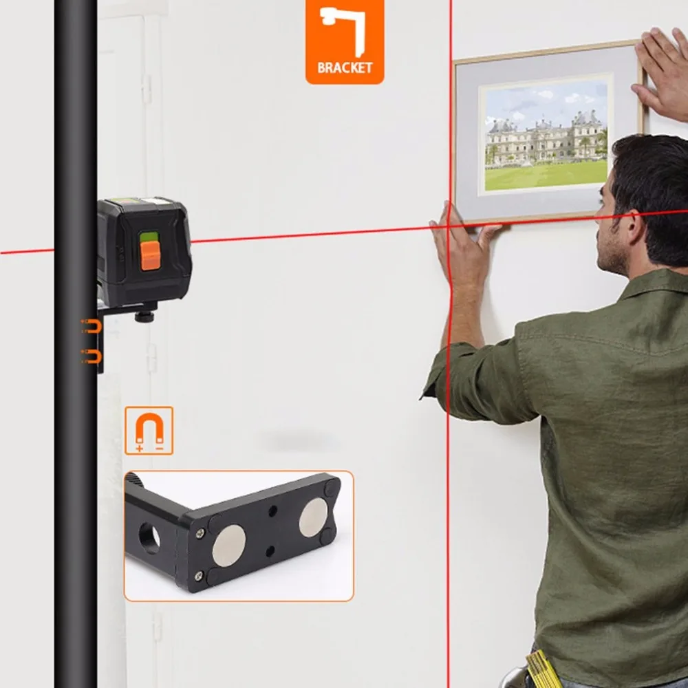 Portable Laser Levels Green Red Beam 2 Lines Leveling Instrument Self-leveling Leveler Vertical Horizontal Cross-Line | Инструменты