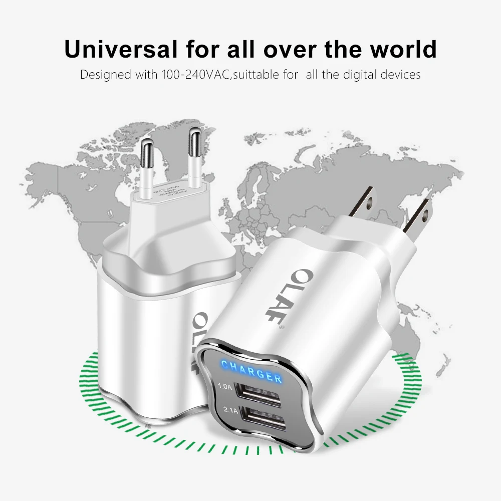 Зарядное устройство USB с вилкой для ЕС/США 5 В 2 1 А|Зарядные устройства телефонов| |