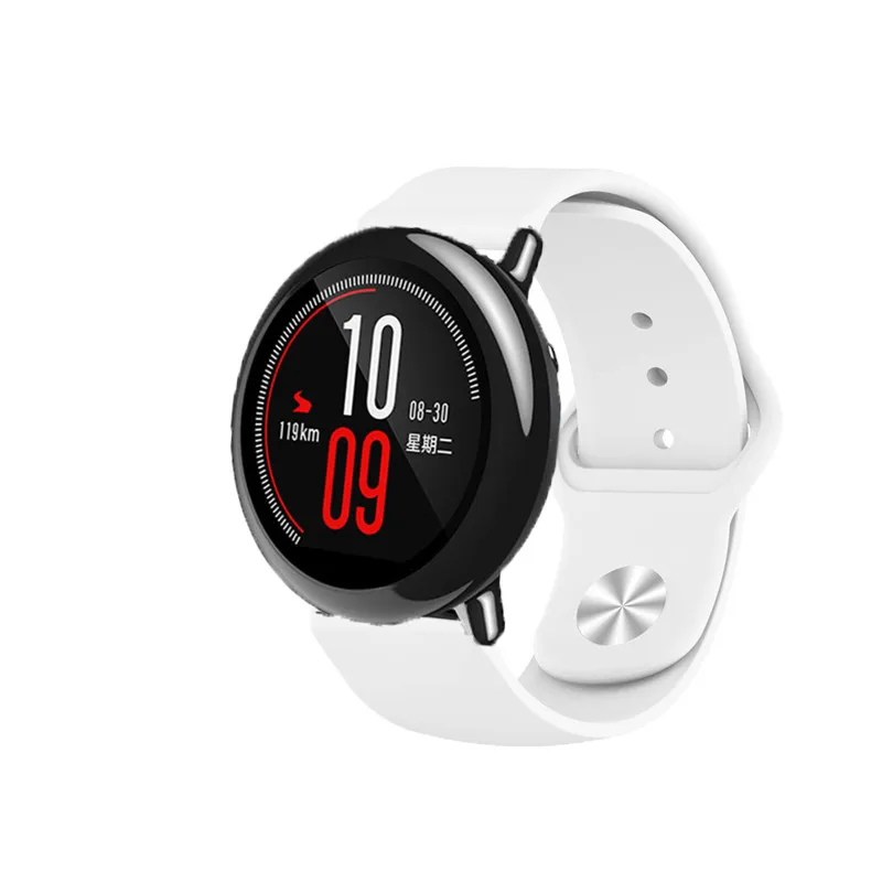 4в1 Huami Amazfit Pace ремешок силиконовый спортивный ремешок на запястье часы браслет+ Силиконовый водонепроницаемый корпус для камеры+ стеклянный протектор экрана