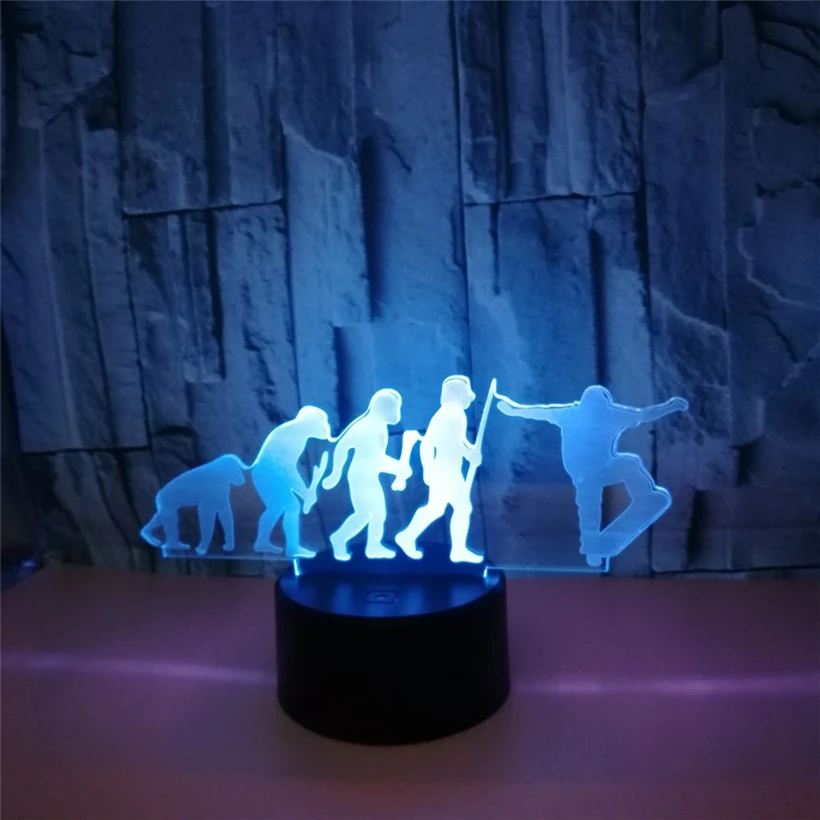 Светодиодная 3d лампа для скейтборда USB светильник настроения ночник с сенсорным