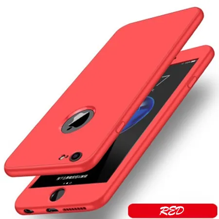 Red 360 Полный Телефон чехол для iphone 5 5S SE 6 6S 7 8 Plus Мягкий силиконовый чехол для iphone X XS XR XS Max 6 Plus чехол s - Цвет: Red