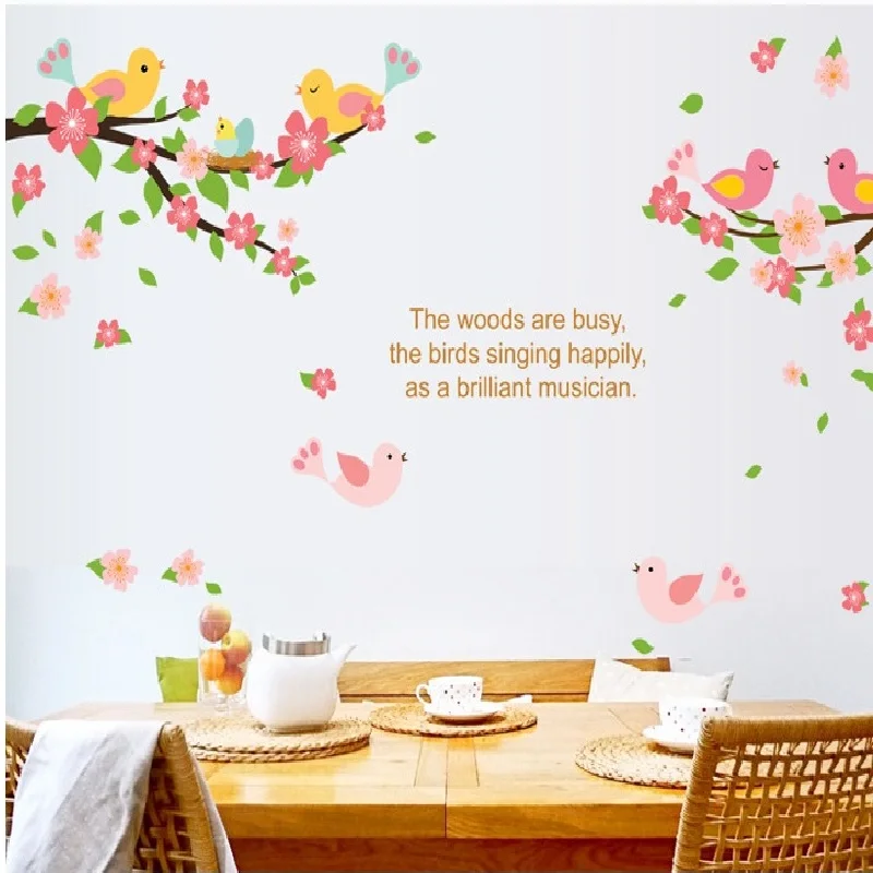 Птица твиттер наклейка на стену цветы наклейки для дома сделай сам клей ПВХ