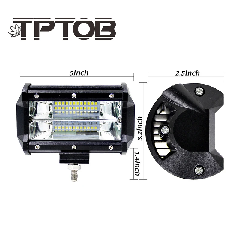 TPTOB 2 Pieces 5 inch Car Lights Led Bar Work Light Offroad Motorcycle Foglights Spotlight For Boats ATV UTV SUV Jeep Truck | Автомобили и