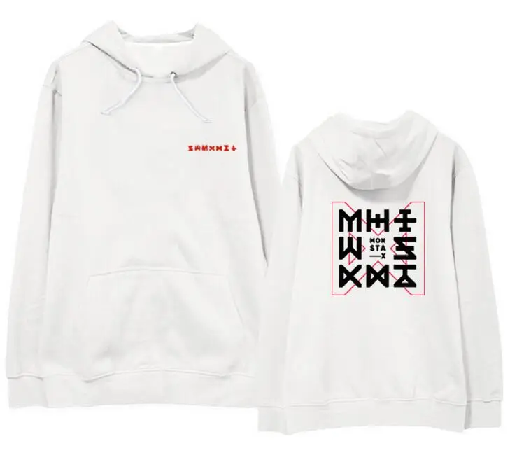 Пуловер с принтом Kpop monsta x флисовый/тонкий свитшот для фанатов 4 цвета|me hoodie|thin