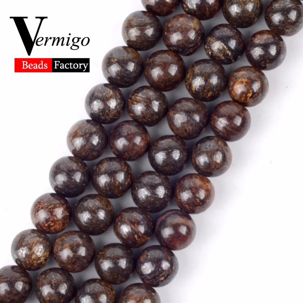 

Natural Stone Beads Round Bronzite Loose Beads For Diy Jewelry Making Handmade Bracelet Necklace 4 6 8 10mm 15" Wholesale Perles