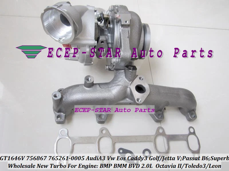 Бесплатная доставка GT1646V 756867 0003 765261 0005 турбо для Audi A3 VW EOS Golf Jetta Passat B6 Leon BMP BMM BVD 2.0L