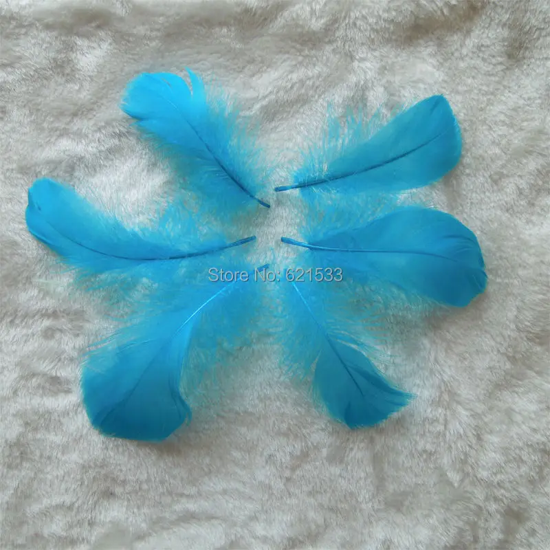 200pcs/lot!8-12cm Sky Blue/Turquoise Loose Goose Coquille Feathers for fascinator creations hair accessories and earrings | Дом и сад
