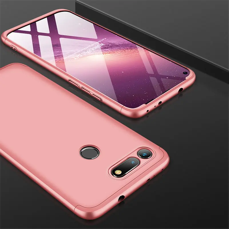 500 шт 360 градусов полное покрытие для huawei Honor V20 Примечание 10 V10 9 Lite 9i V9 8 8C 8X Max 7X 6X играть 3 в 1 Жесткий PC защитный чехол