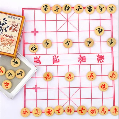 2019 Chino madera juego de ajedrez tradicional tablero rompecabezas chino familia XiangQi|Шахматы| |