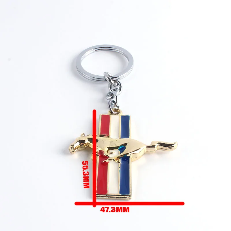 

10x Metal Silver Running Horse Logo Emblem Key Ring Keychain For Mustang Decoration