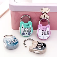 1pc cute cat luggage padlock suitcase backpack password lock cartoon mini keyed padlock journal notebook handbag code locks