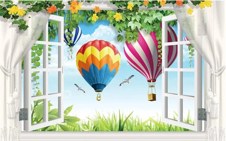 Пользовательские 3D фото обои для детской комнаты космический окно пейзаж