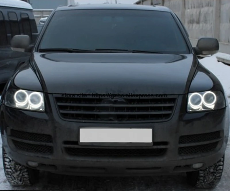 Для Volkswagen VW Touareg 2003 2004 2005 2006 ультра яркий дневной светильник DRL CCFL ангельские глазки демон глаза комплект Теплый Белый Halo Кольцо