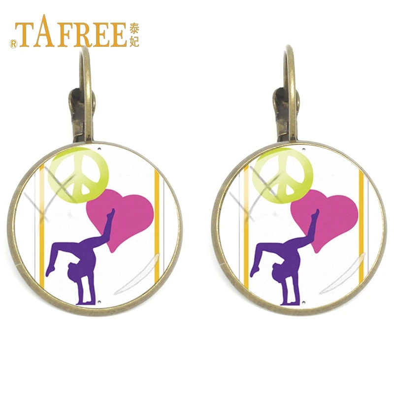 Женские серьги-клипсы TAFREE с искусственным рисунком гимнастика подарки для