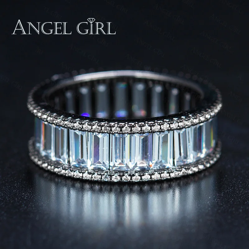 Angelgirl черное кольцо с фианитами ювелирное изделие женские квадратные