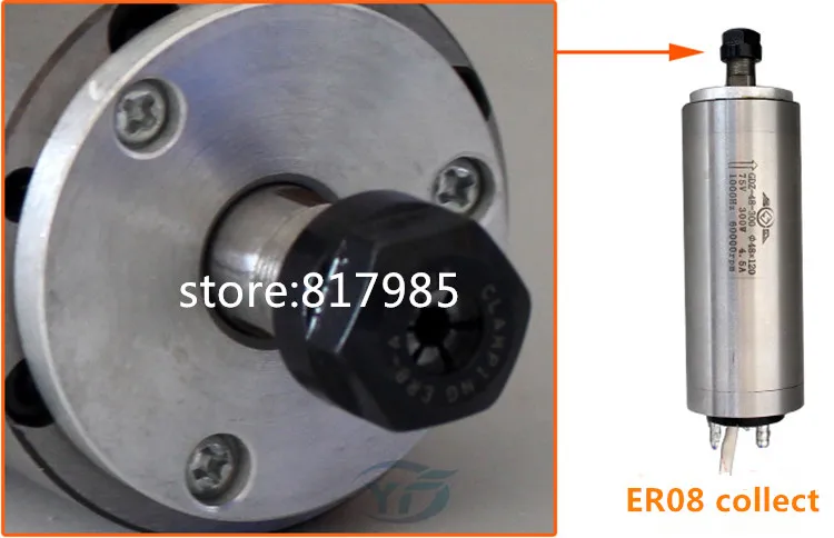 Мотор шпинделя гравировального станка с водяным охлаждением 300 Вт 75 в 120 А 48x60000 мм