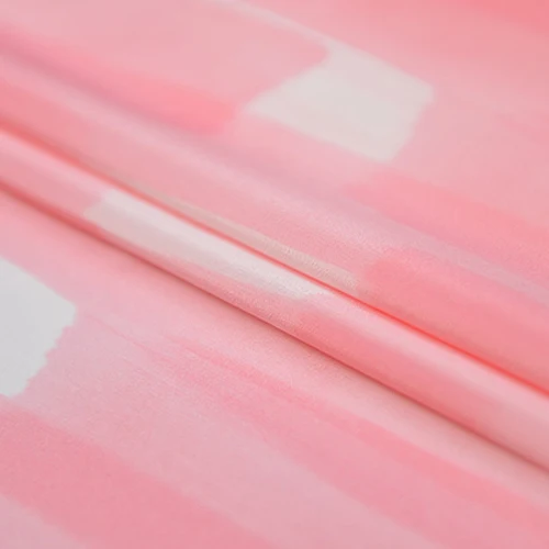 Pure silk Crepe DE chine fabric Lovely Pink and white striped design SCDC921 | Fabric