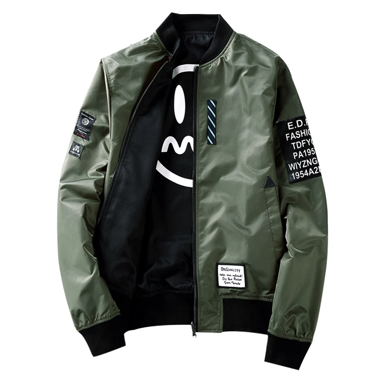 Новинка 2017 Весенняя Мужская модная куртка бомбер бейсбольная с двумя лицами