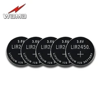 5x wama 3 6v lir2450 rechargeable batteries 120mah 500 times lithium coin cell button battery replaced cr2450 high quality new