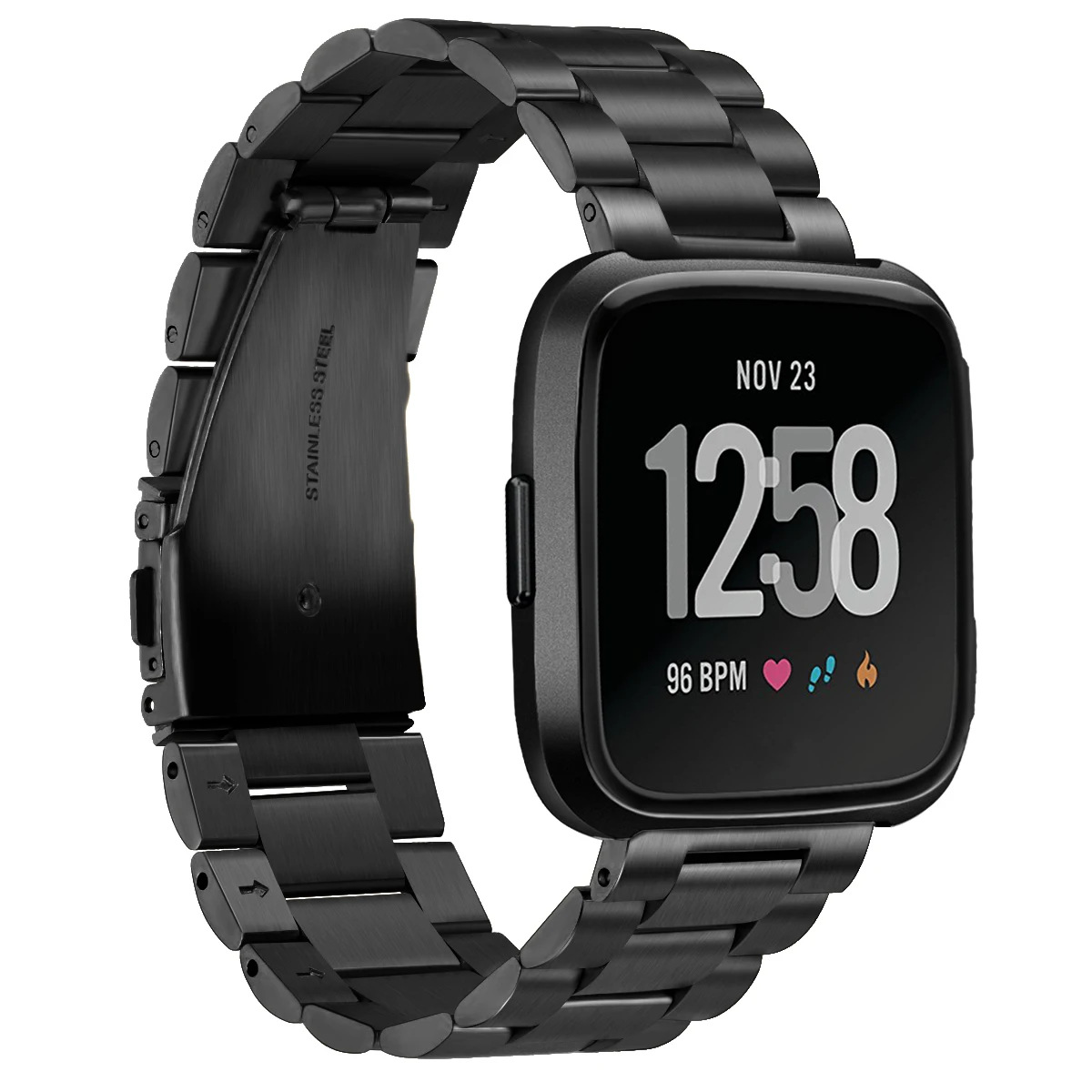 for Fitbit Versa Bands Solid Stainless Steel Band Strap Replacement Metal Wristbands Smartwatch | Электроника