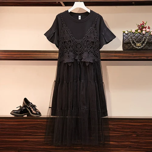 Размера плюс 5xl женский летний костюм летнее платье Vestido De Festa Vestidos кружевное