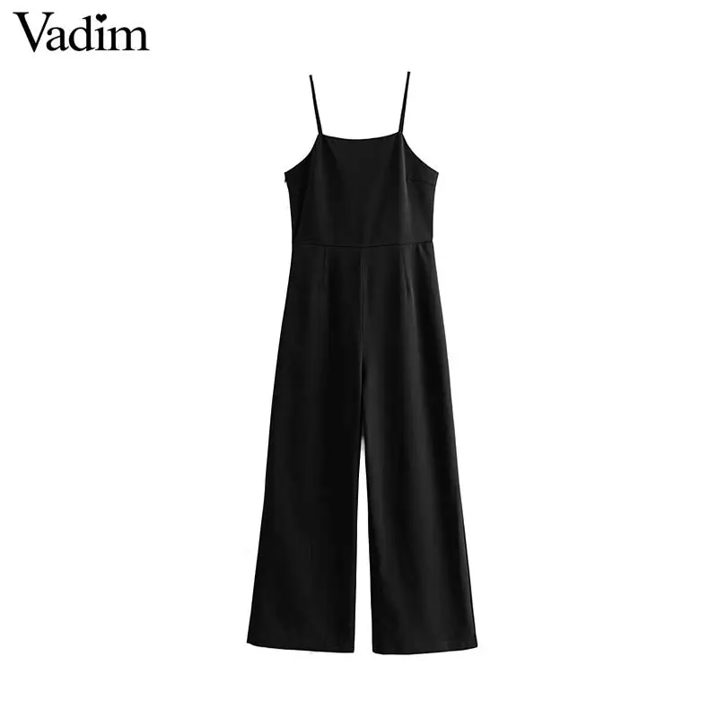 Женское элегантное платье vadim Черные Длинные Комбинезоны с боковой молнией без