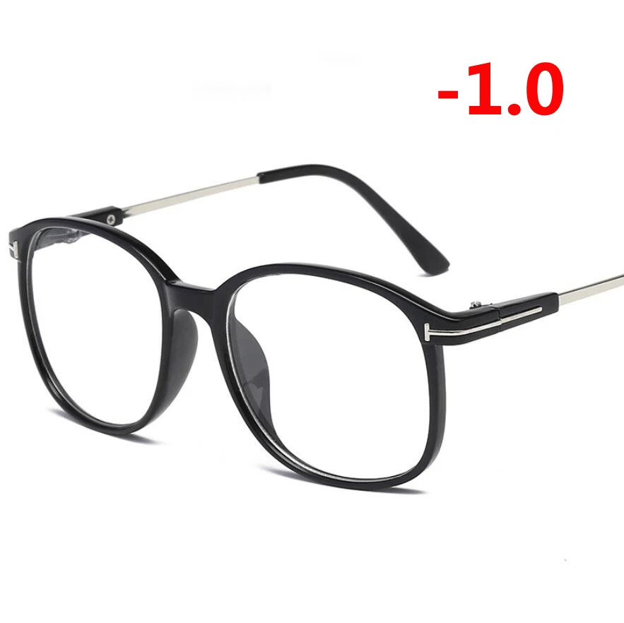 Myopia 100 0,5-1,0-1,5-6,0 анти-синий светильник очки Близорукость ретро прозрачная и черная оправа очки по рецепту для унисекс - Цвет оправы: Myopia 100