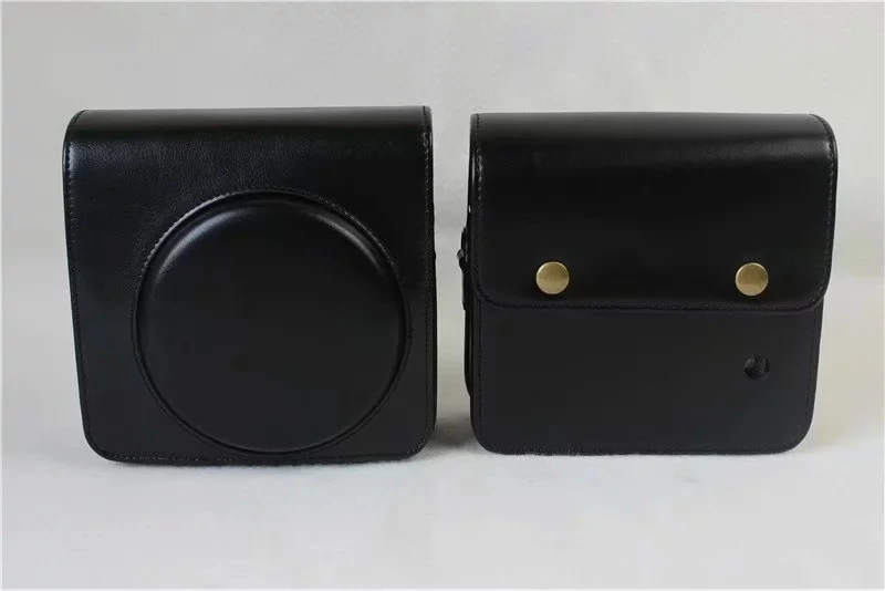 Protective Case Brown/Black PU Leather Camera Bag with Strap for Fujifilm Instax Square SQ6 Instant Film Camera