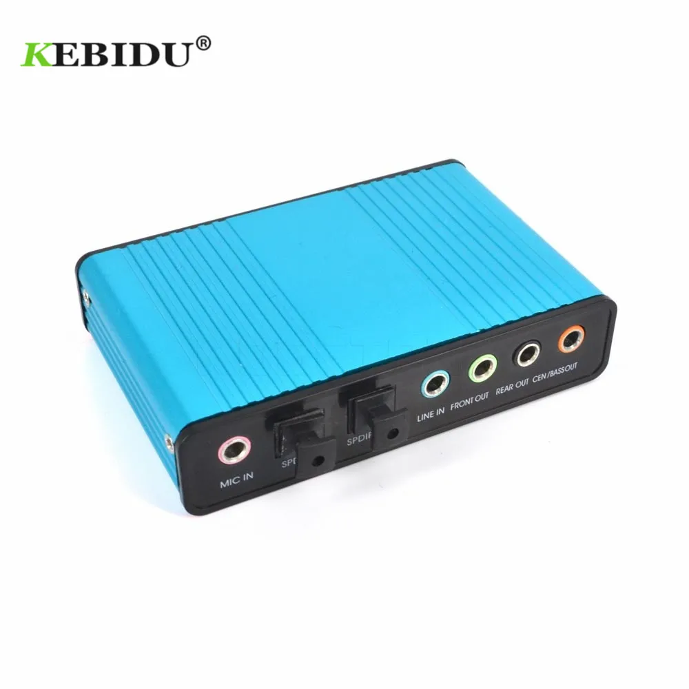 Внешняя звуковая карта Kebidu USB 2,0 6 Каналов 5,1 аудио карта конвертер адаптер CM6206 чипсет аудио адаптер для ПК ноутбука