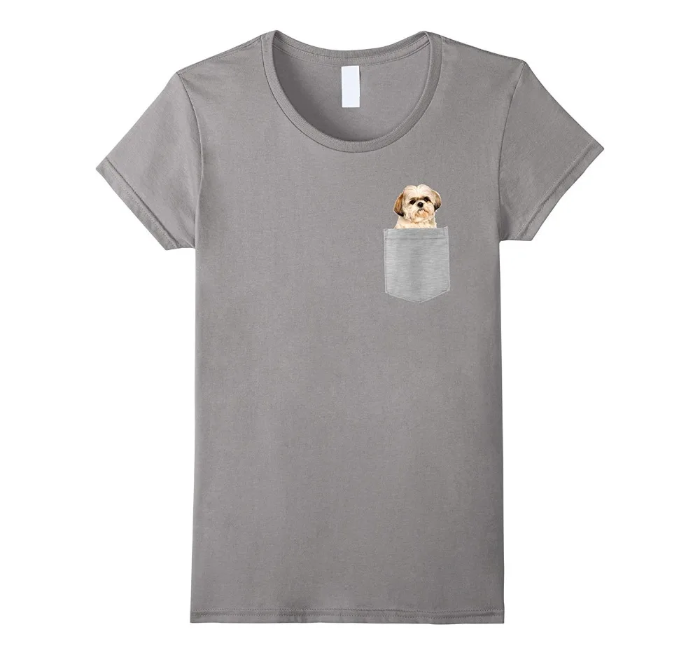 

T Shirt Brand 2019 Male Short Sleeve Sleeve Tee Shirt Homme T Shirt Dog In Your Pocket Shih Tzu Tee Shirt Funny Tops Tees