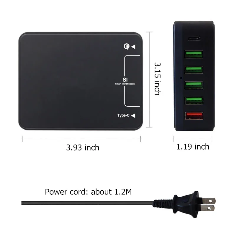 Быстрое зарядное устройство IPUMYNO QC 3 0 USB Type C для телефонов настенное Xiaomi iPhone Samsung