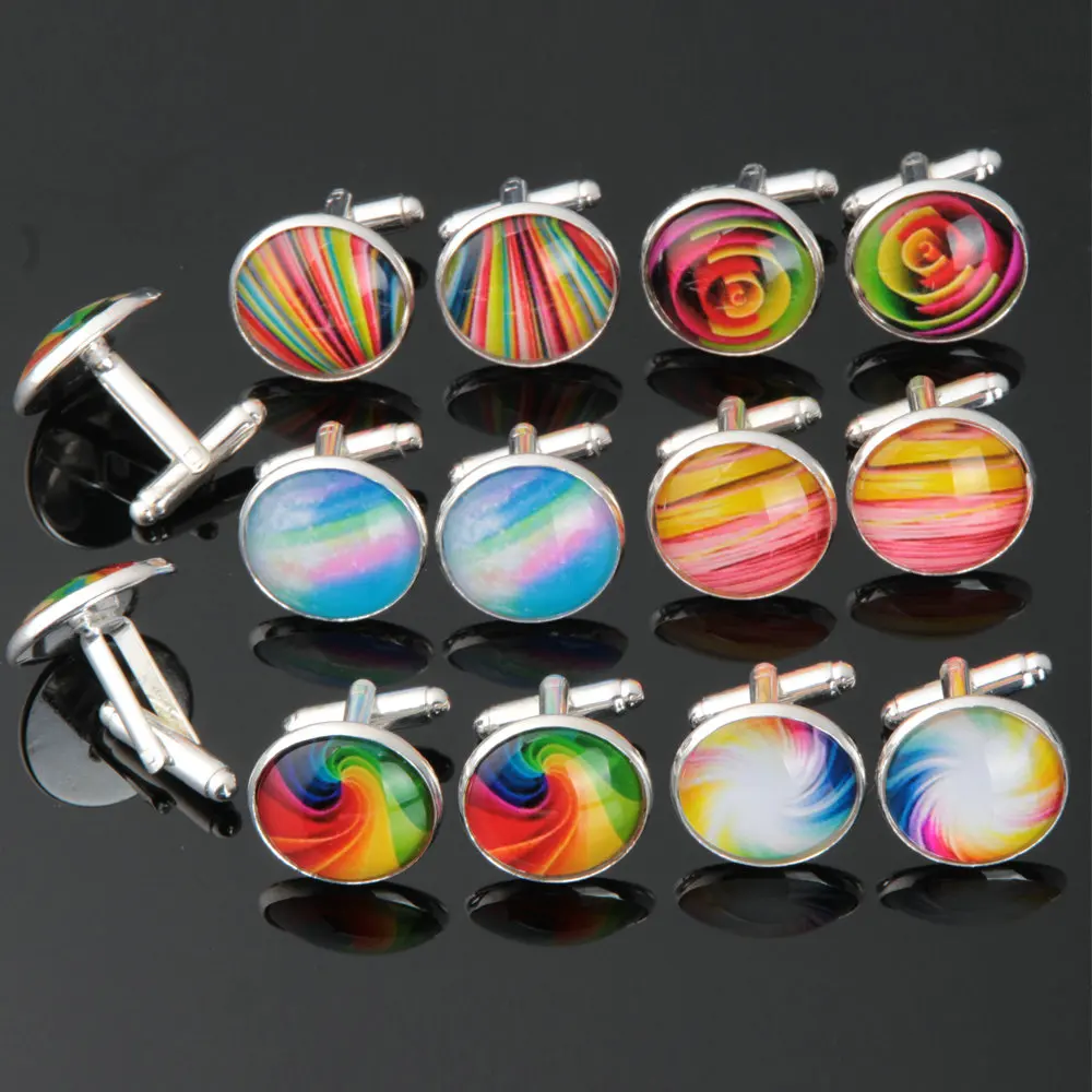 1 pair World Map Cufflinks Silver plated Old Cuff links for men and women Yellow Vintage round glass cufflinks 01|cuff men|cuff linksmap |