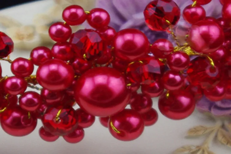 Свадебный головной убор с кристаллами ручной работы из бисера невесты жемчужные