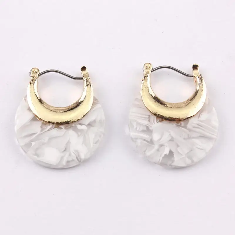 New Round Resin Acrylic Tortoise Shell Hoop Earrings For Women Girl Bohemian Geometric Leopard Statement Jewelry | Украшения и